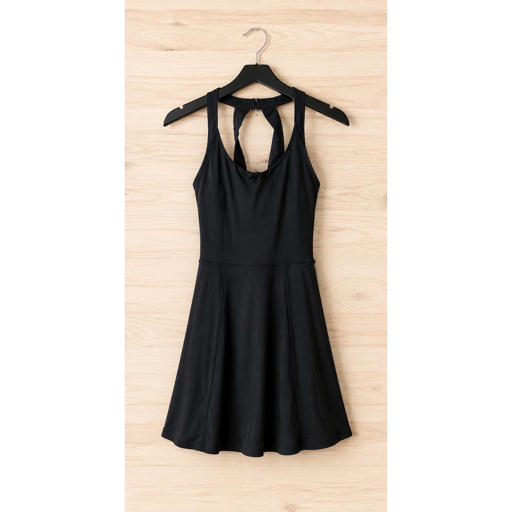 HALARA SoftlyZero Airy Backless Twisted Flare Dress NWT Black XSmall - Picture 6 of 7